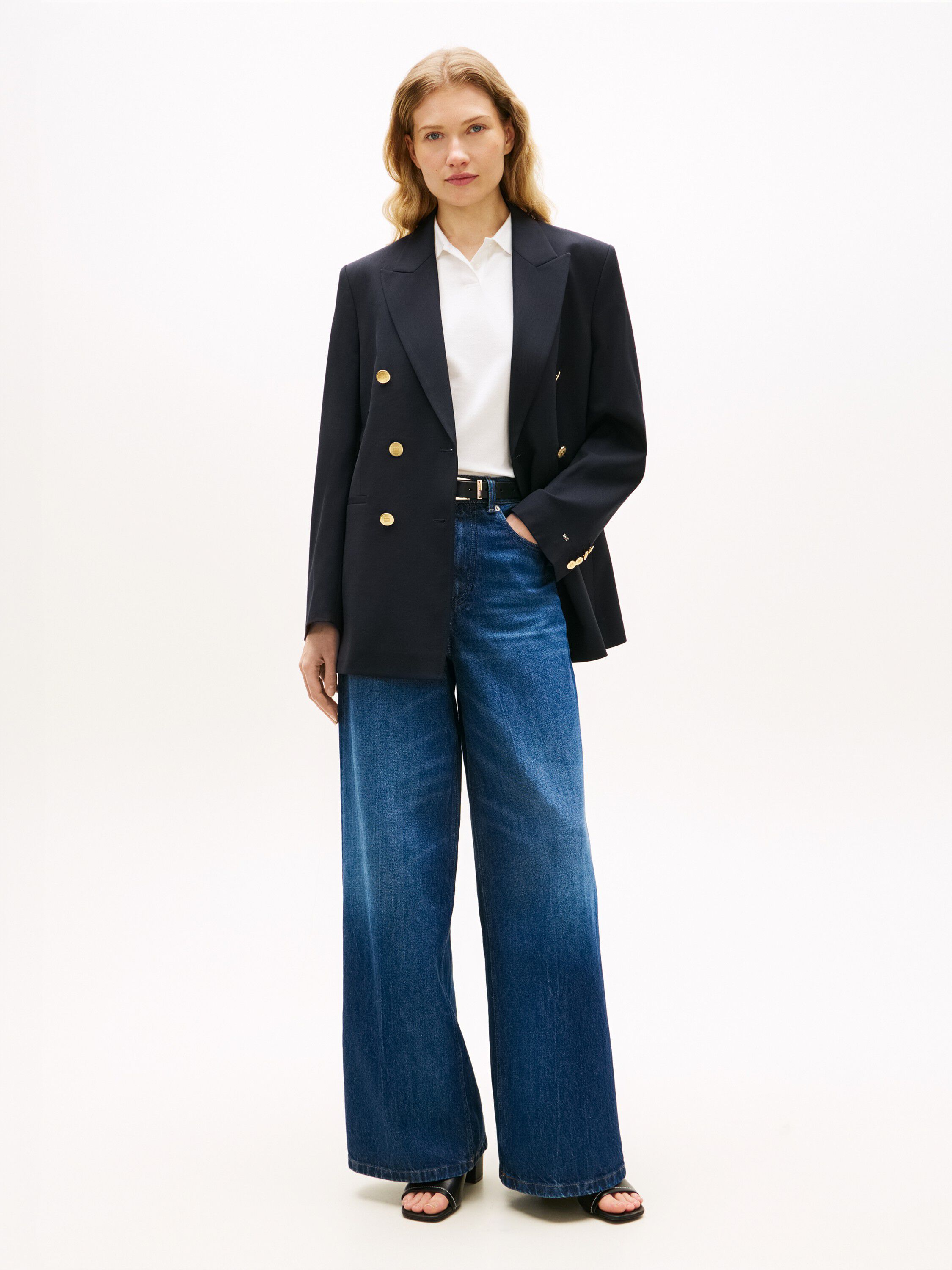 Timeless Wool Blend Relaxed Double Breasted Blazer