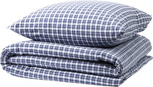 Check washed percale 140x220cm navy/white