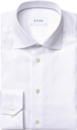 Slim Fit White Signature Twill Shirt