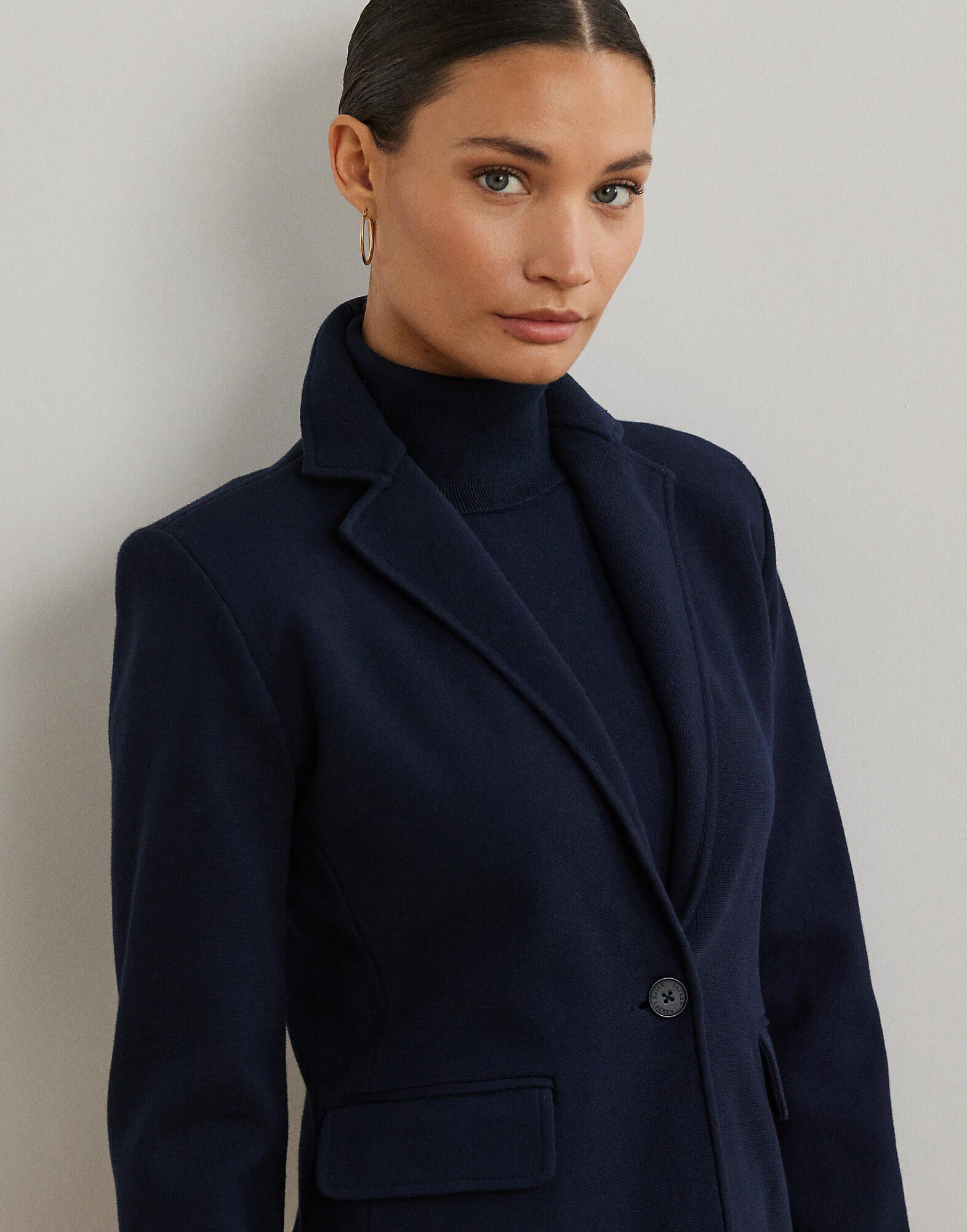 Cotton-Blend Sweater Blazer