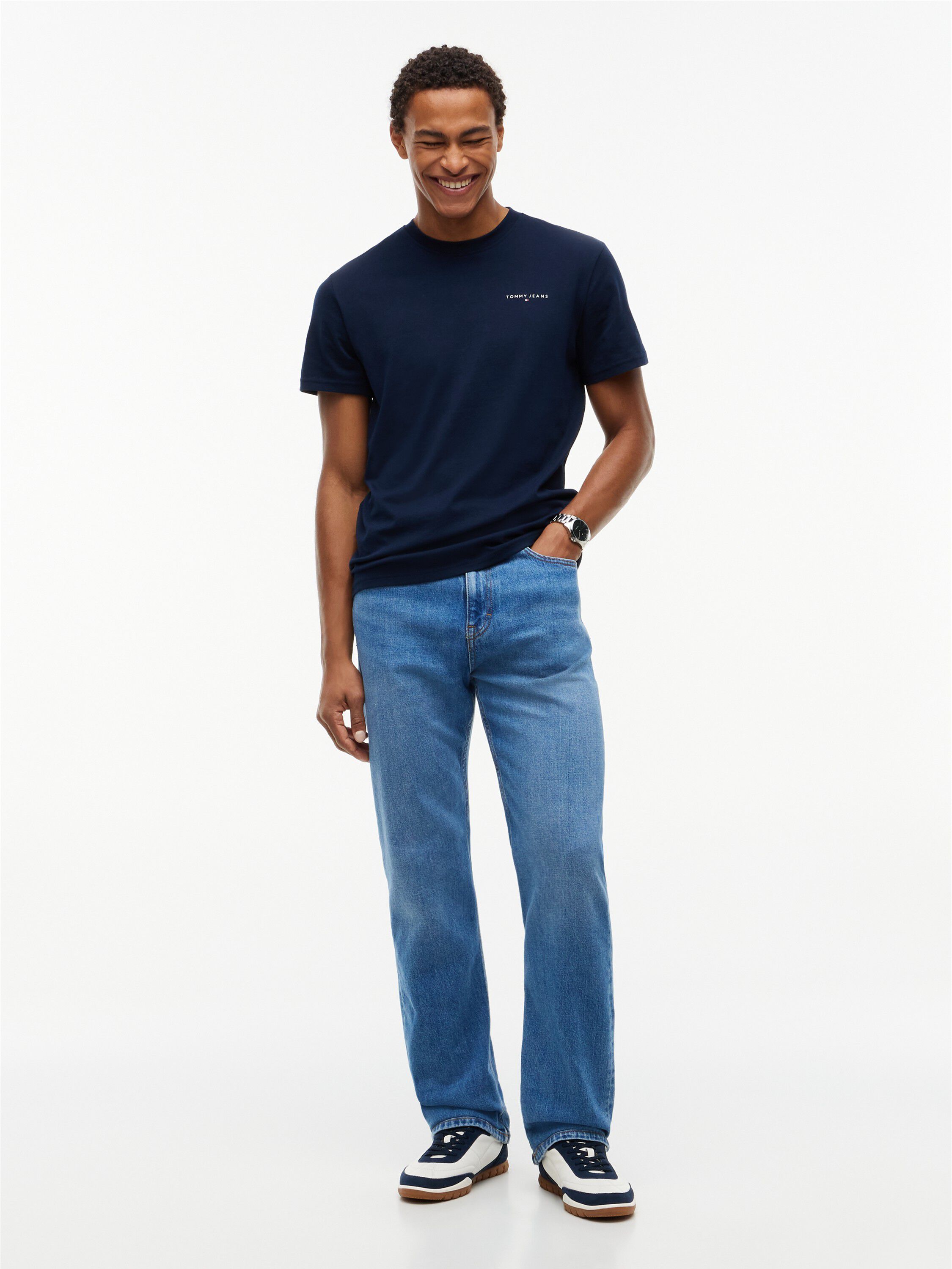 Linear Logo Slim Crew Neck T-Shirt