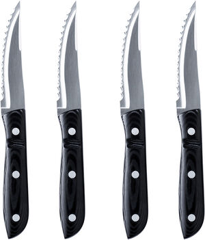 Steakkniv XL Old Farmer Micarta 23,5 cm 4 st Svart/Stål