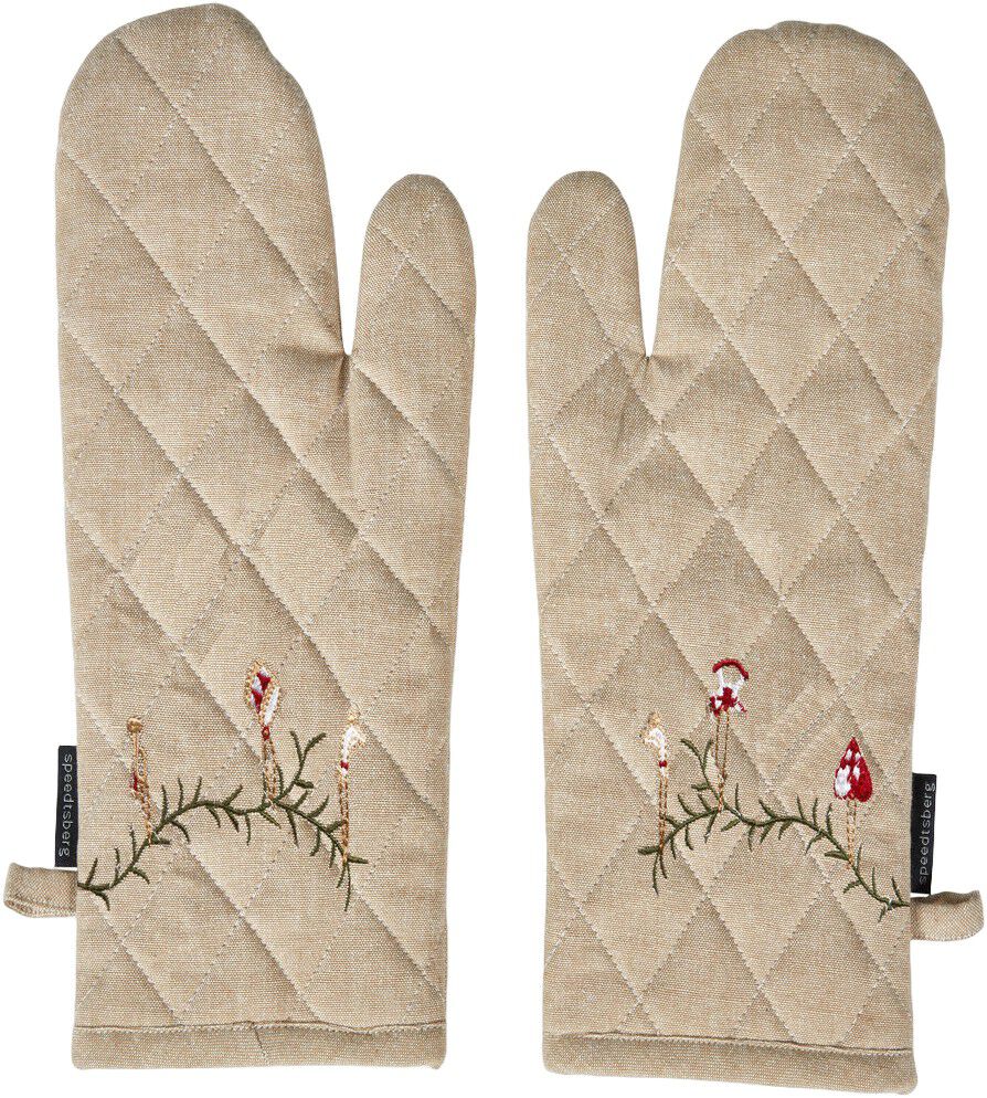 Grill handske m/broderi 2ass 19x32cm quilt bomuld