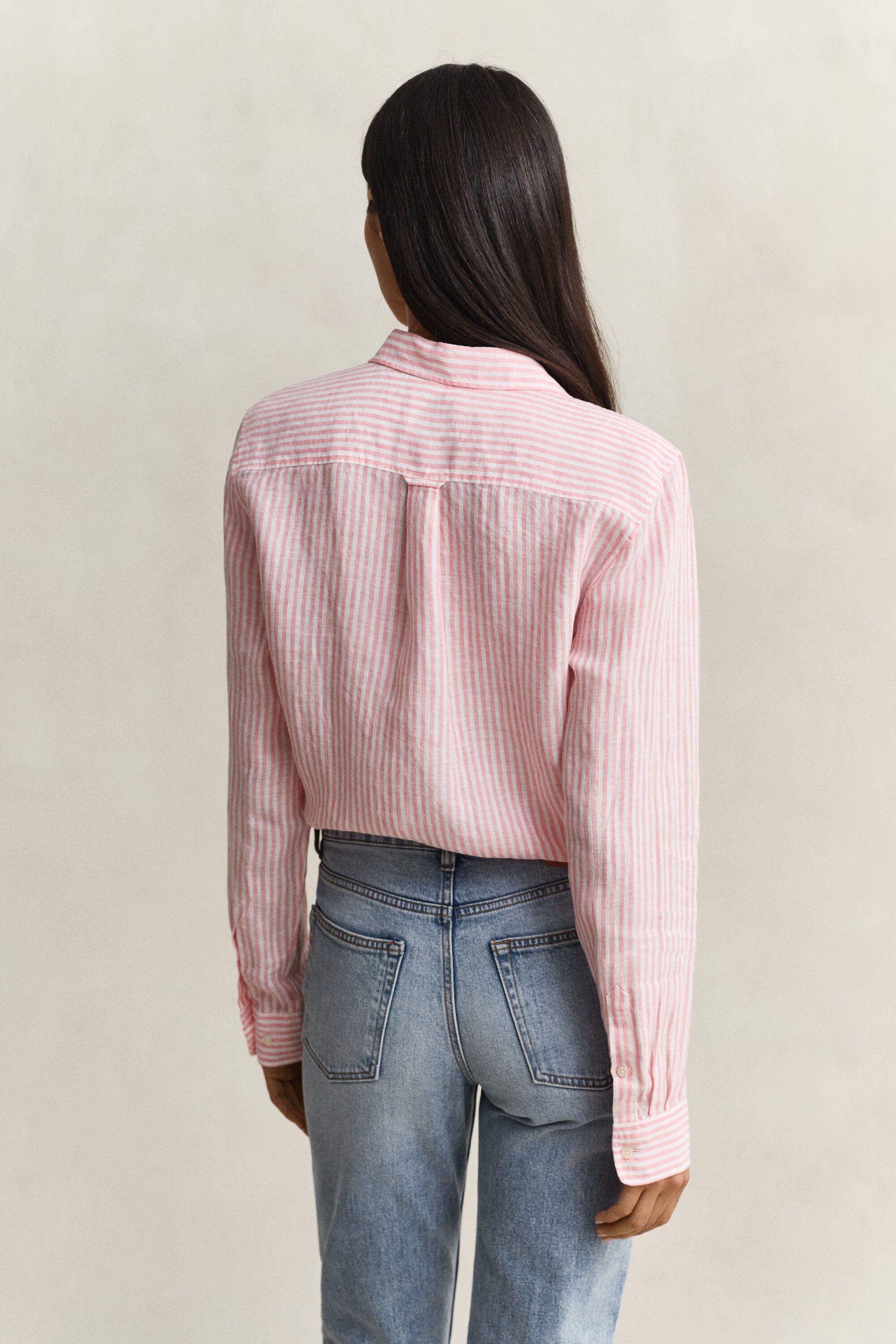 REG STRIPED LINEN LS SHIRT