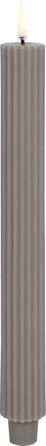 LED taper candle grooved, Sandstone, smooth, 2-pack, 3,2x25,
