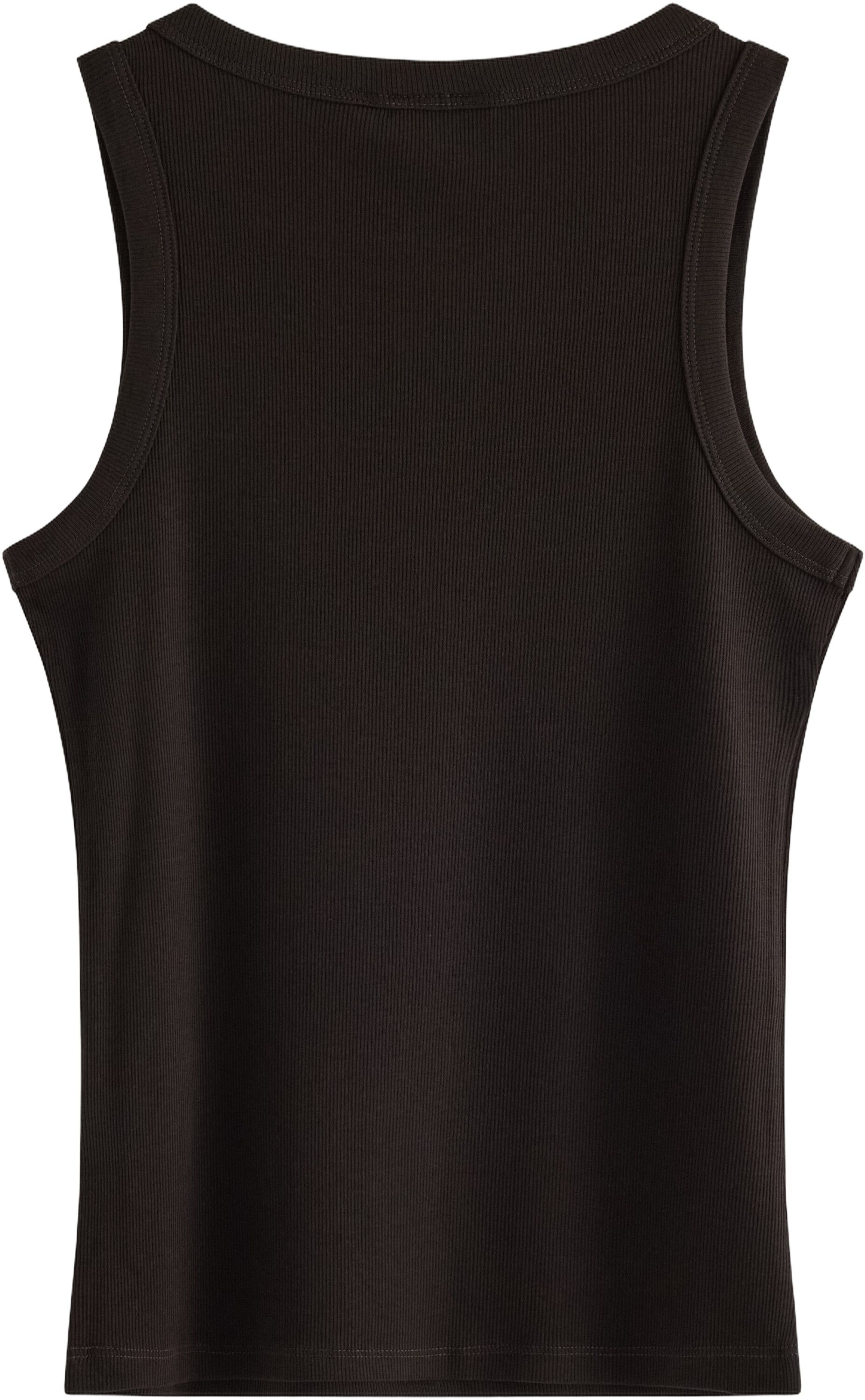 Ribbestrikket tanktop i myk og elas