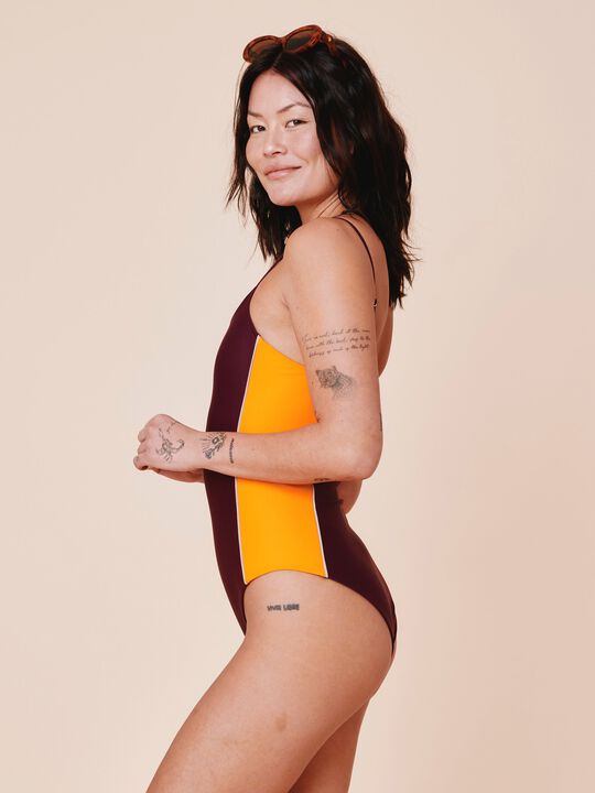 Penida Colorblock badedragt - Deep/Flame