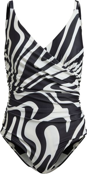Medewi draperet badedragt - Zebra Print Nero