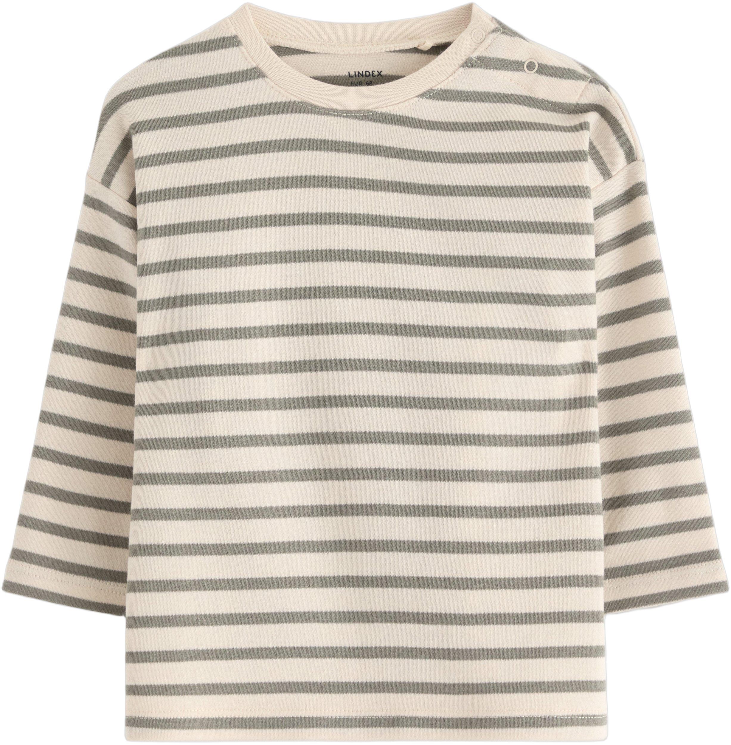 Lang&aelig;rmet top i bl&oslash;d bomuldsjerse