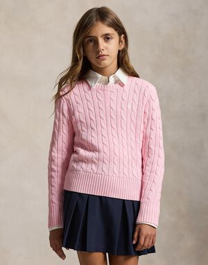 Cable-Knit Cotton Sweater