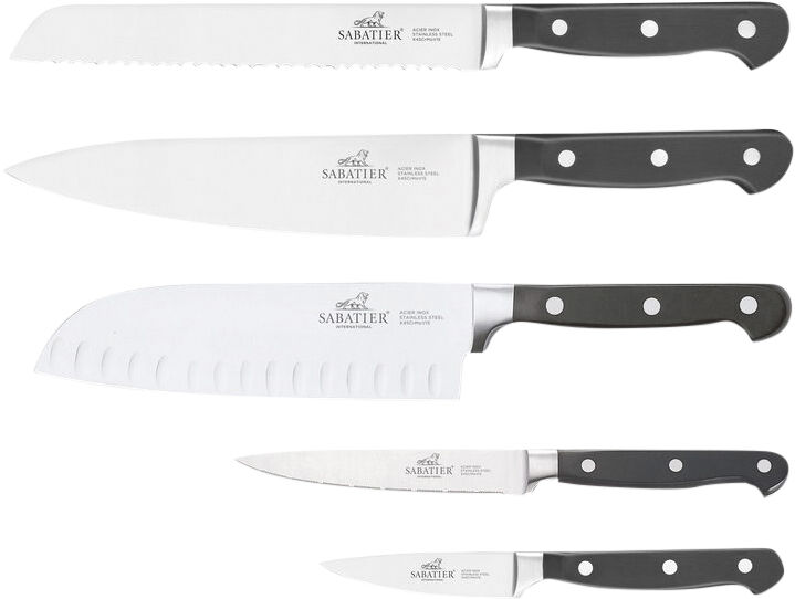 "Knivset Pluton 5 delar St&Atilde;&yen;l/Svart"