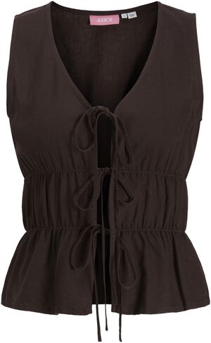 JXALMIRA LINEN BLEND TIE SL TOP WVN