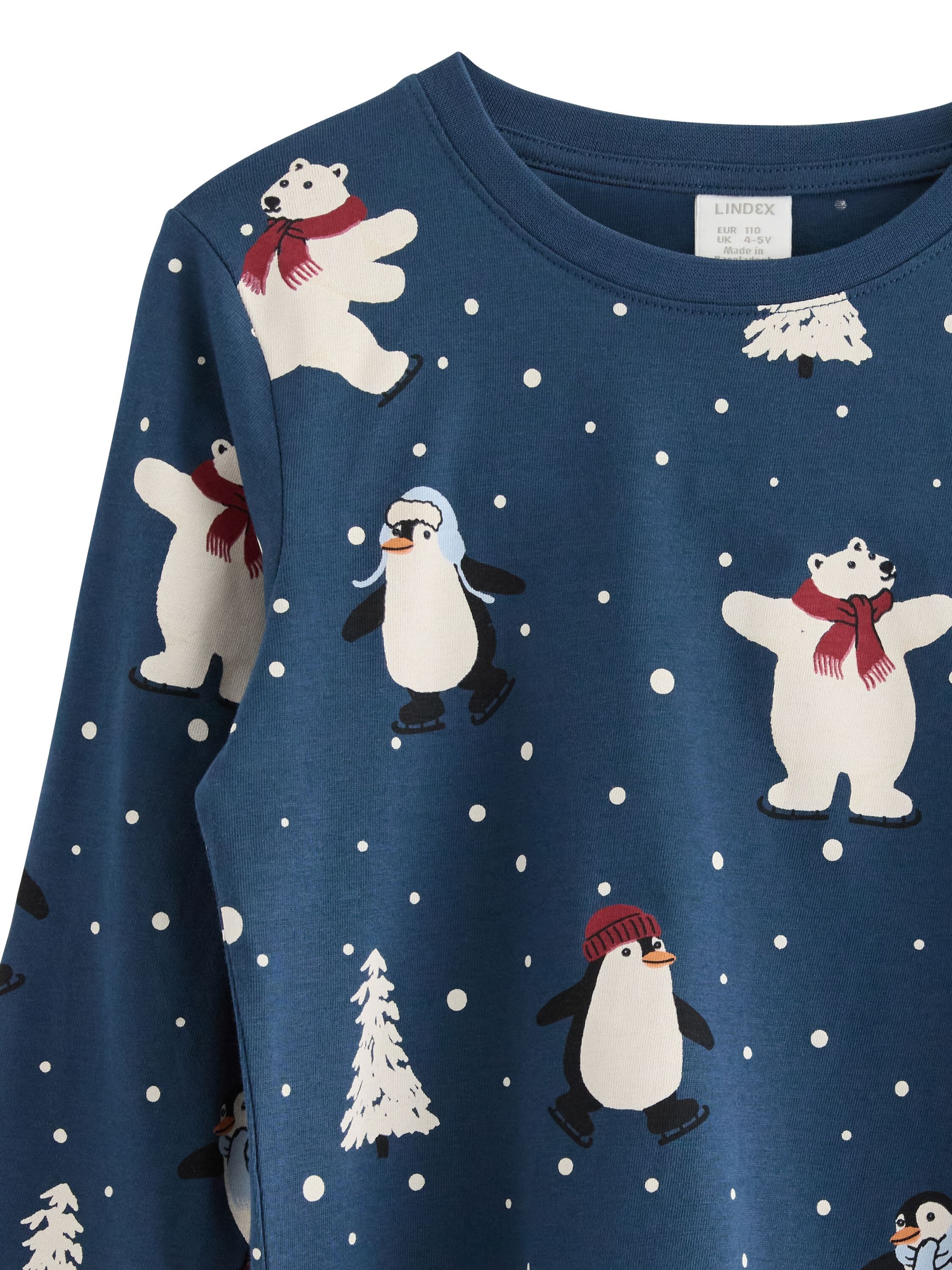 Long-sleeved jersey top with an all