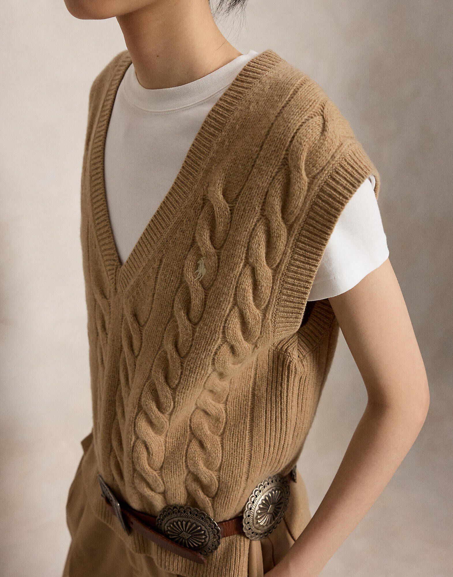 Cable-Knit Wool-Cashmere Sweater Vest