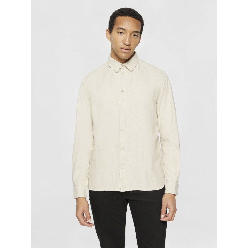 Regular fit heavy twill flannel shirt - GOTS/Vegan