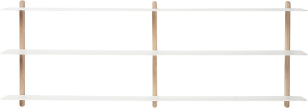 Nivo hylde stor D lys eg/ hvid