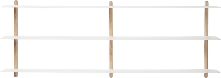 Nivo hylde stor D lys eg/ hvid