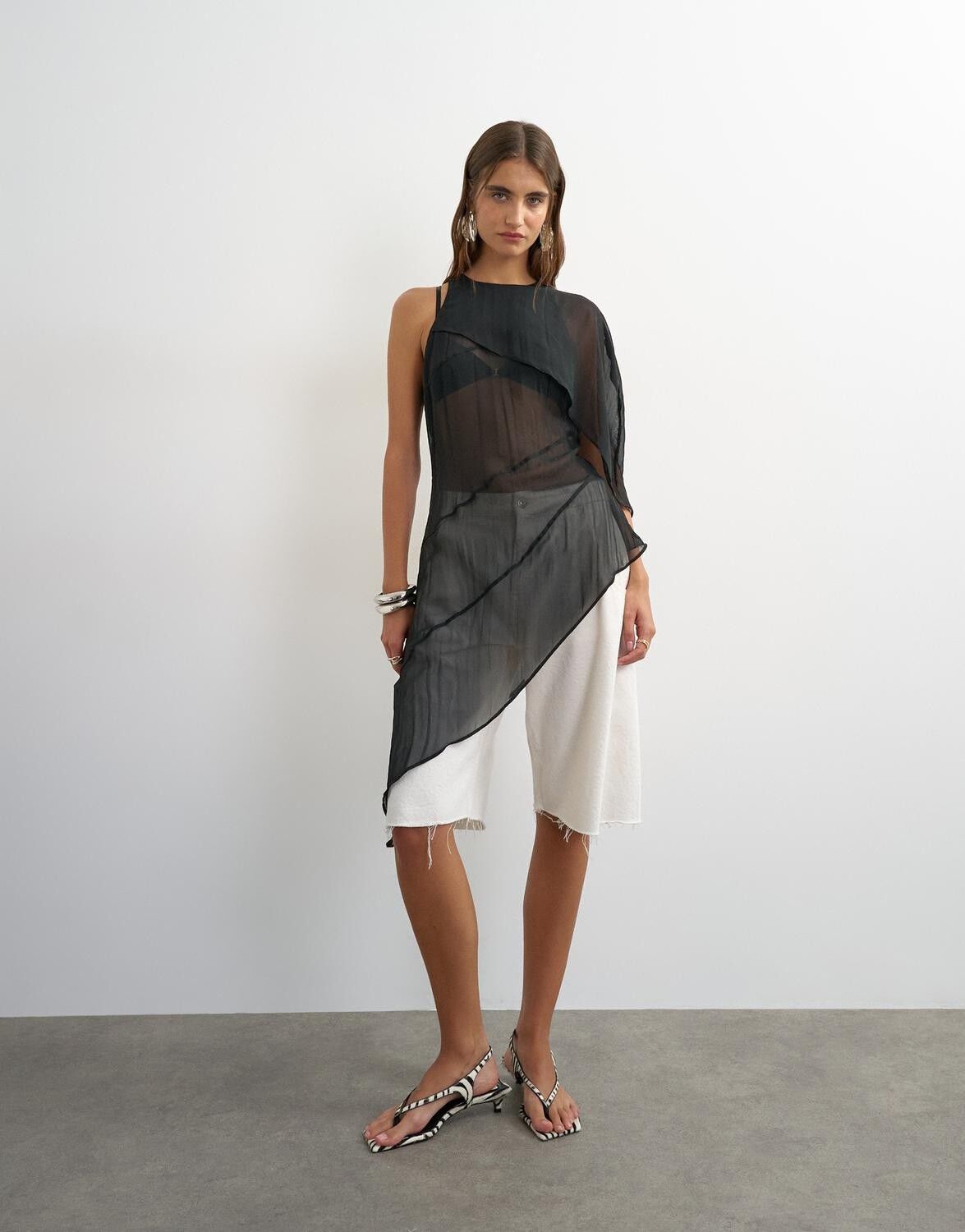 Tsolisa One Shoulder Cape Tunic Wvn