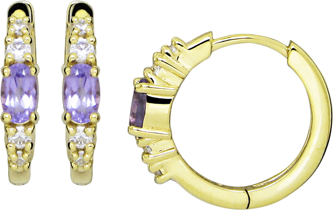 Amethyst Creoler - Forgyldt