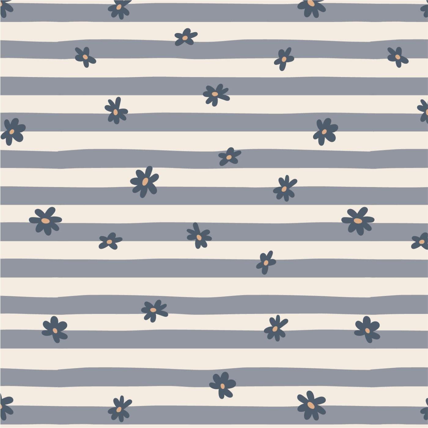 Kaffeserviet 12,5x12,5 cm bl&aring; blomster og lysebl&aring;