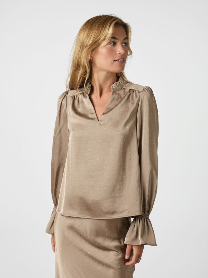 Amara Heavy Satin Bedaz Blouse
