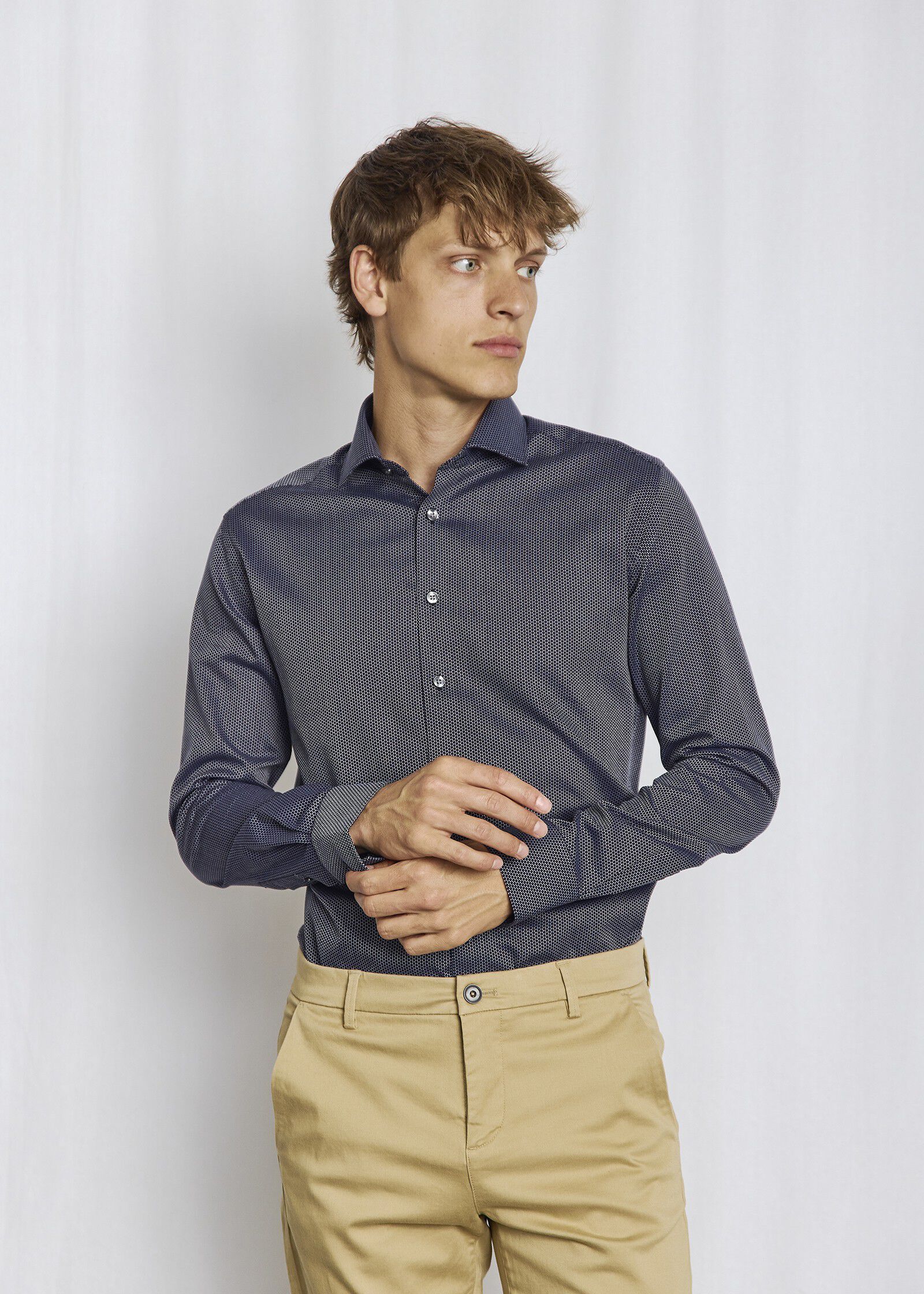 Bs Gray Slim Fit Shirt