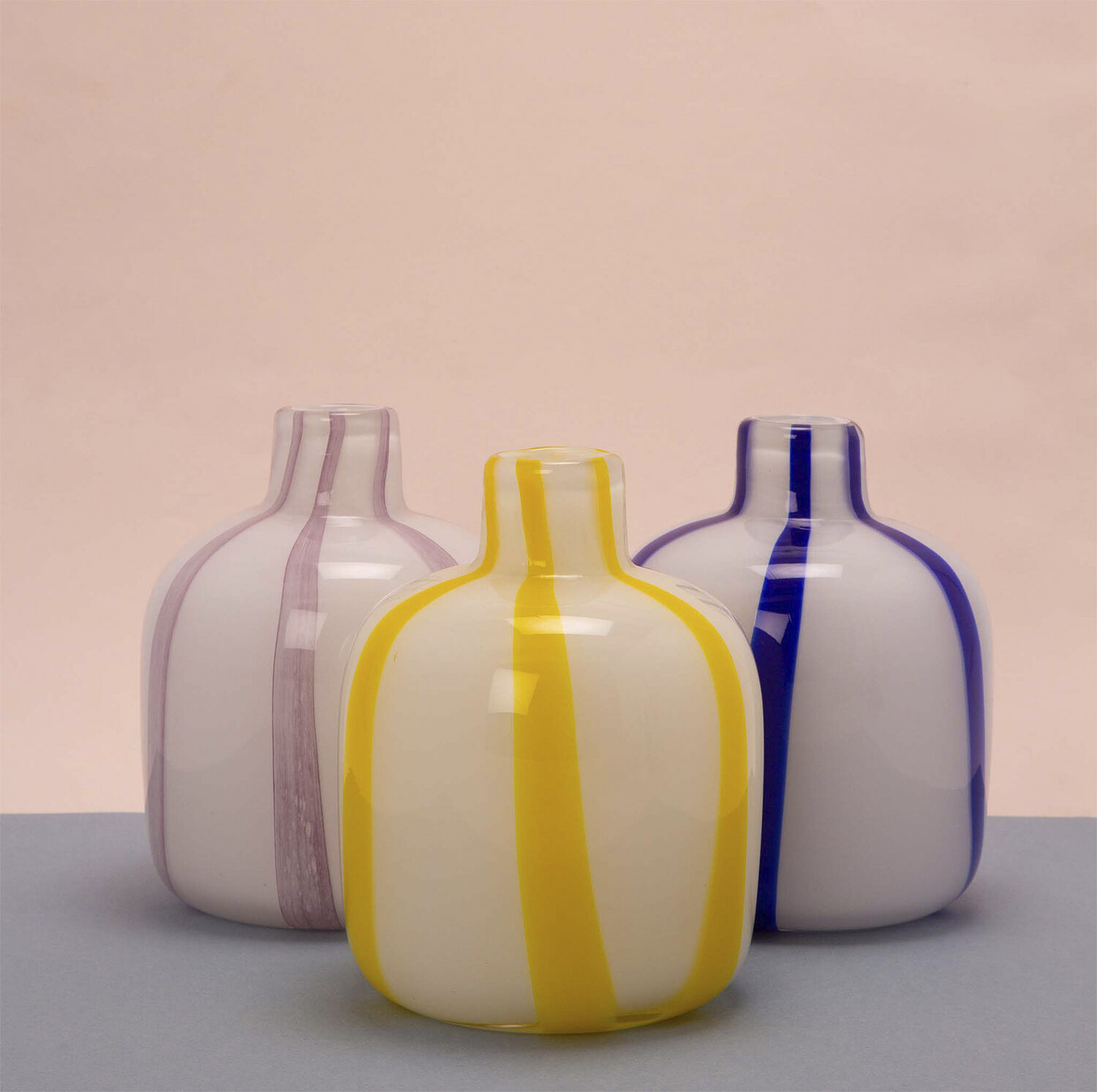 Vase Bolsje, hvid/kobolt, 17x&oslash;13,8 cm