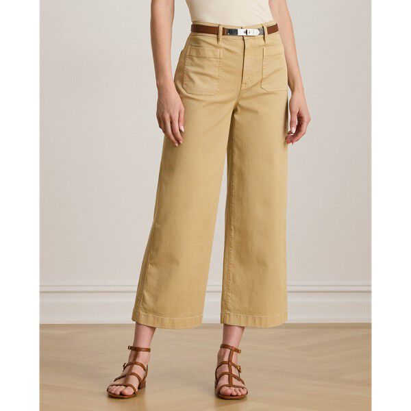 Stretch Chino Wide-Leg Cropped Pant