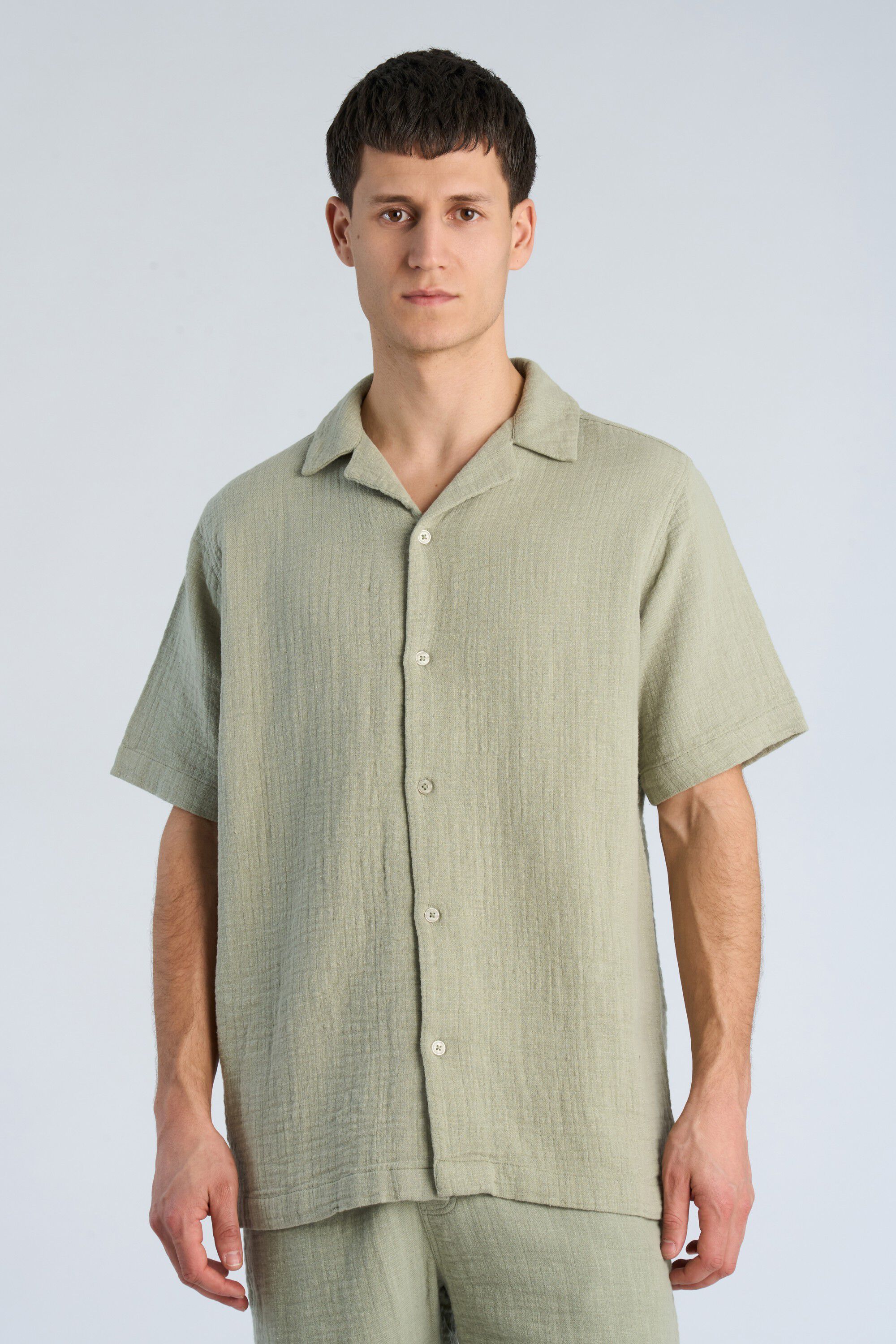 Cotton muslin resort shirt S/S