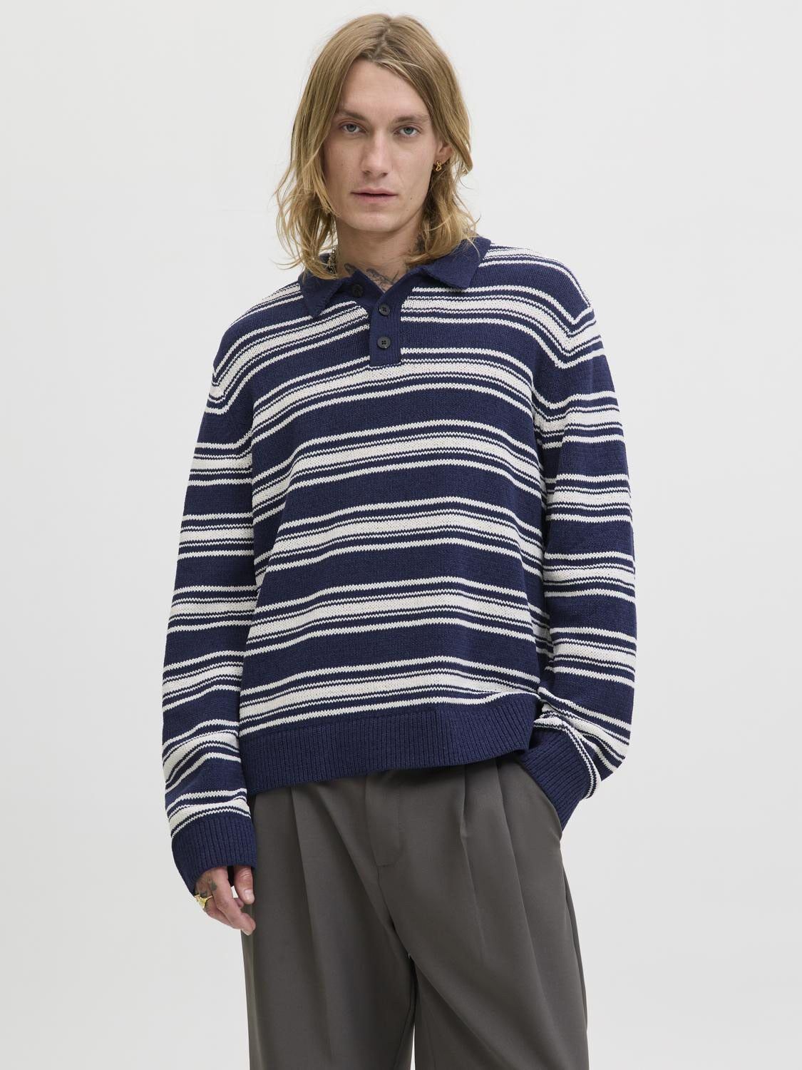 JORCAMBRIDGE KNIT STRIPE POLO LN