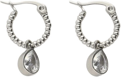 Hoop earrings with rhinestone pear drop