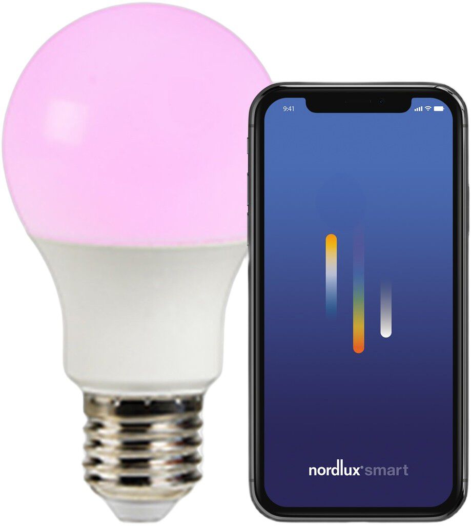 Smart E27 A60 Colour 2200-6500 Kelvin 806 Lumen P&aelig;re Hvid