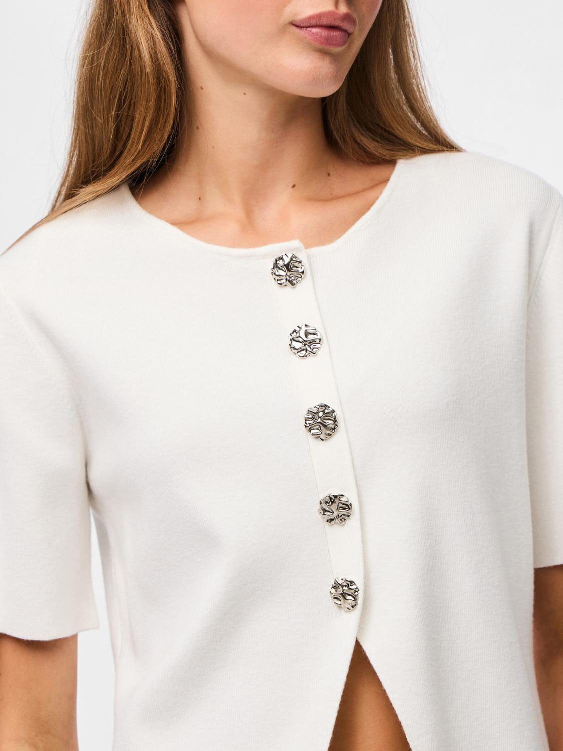 PCMARIE SS O-NECK SPLIT KNIT