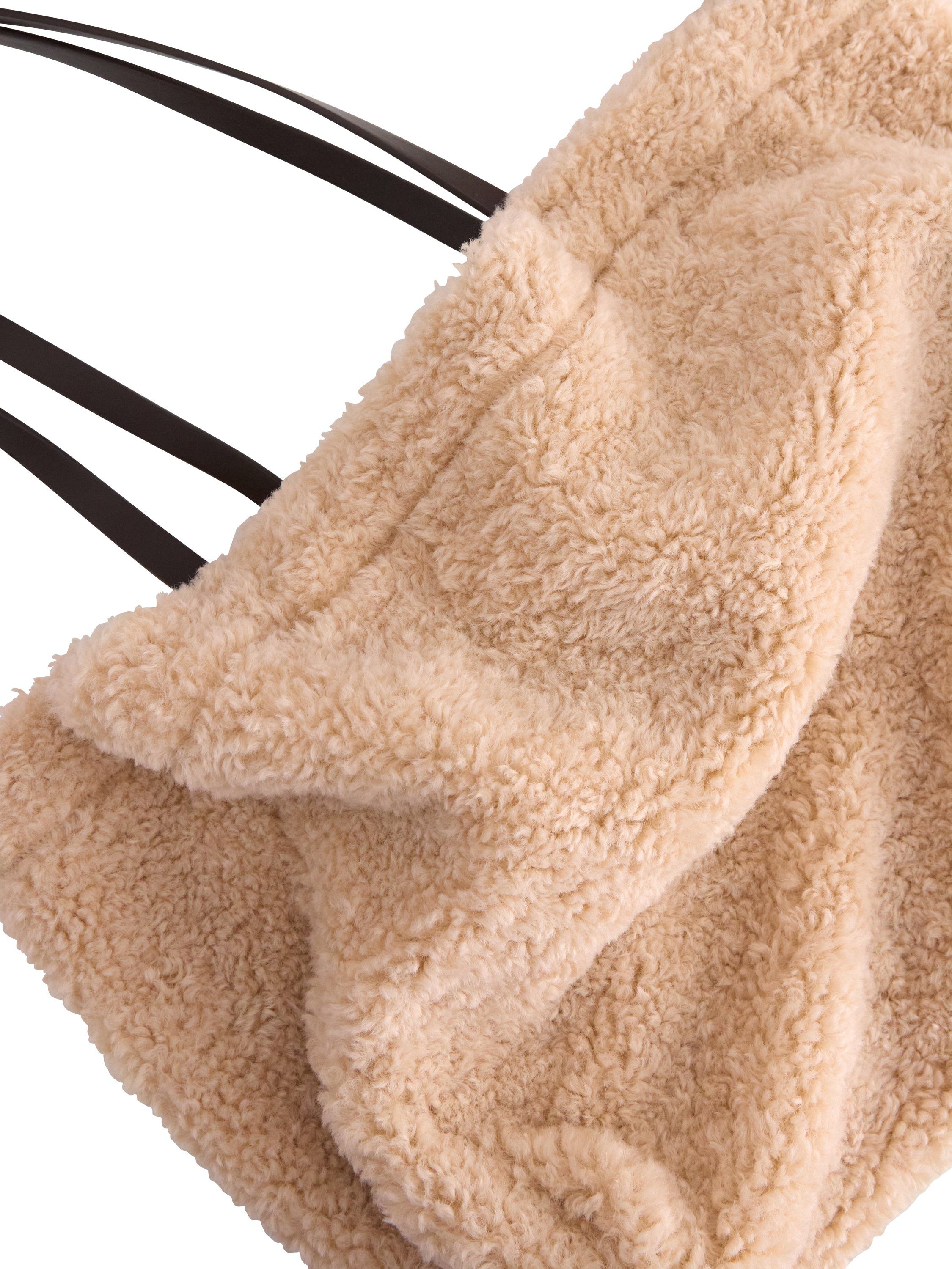 Stor veske i fuskepels med skulders