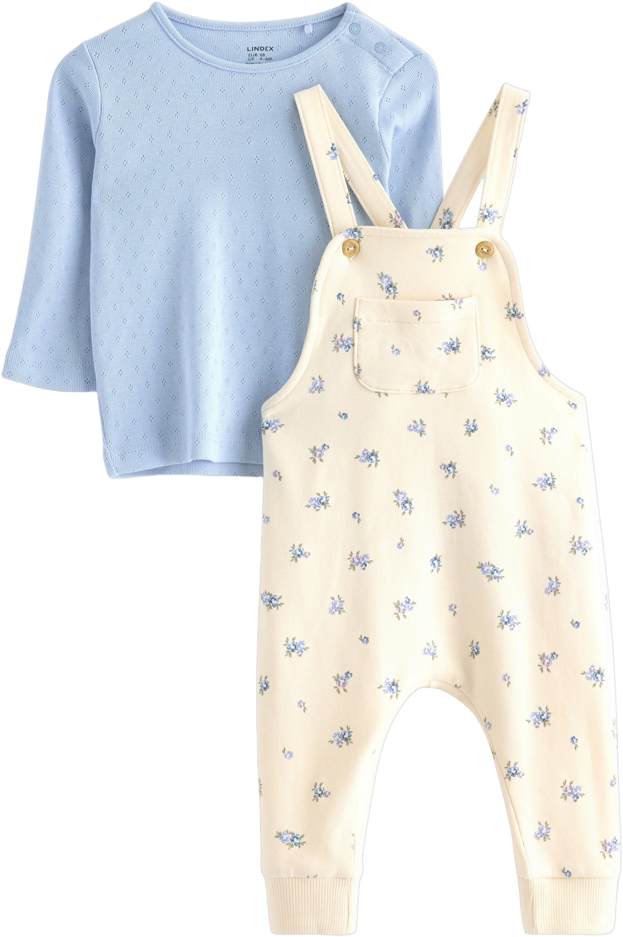 Set med h&auml;ngselbyxor i mjuk trik&aring; m