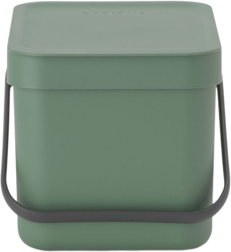 Affaldsspand m/låg sort.kon. 6 ltr.