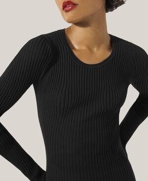 Fine Merino Rib Top L. Sleeves