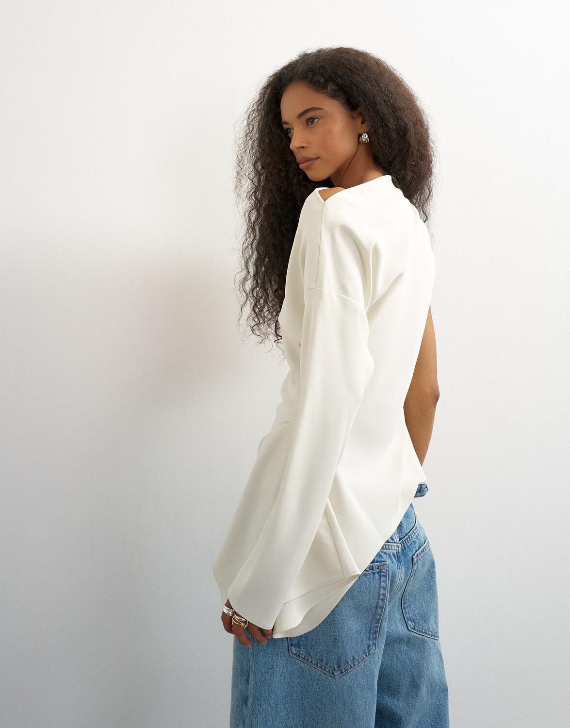 Tstena One Shoulder Ls Top Wvn