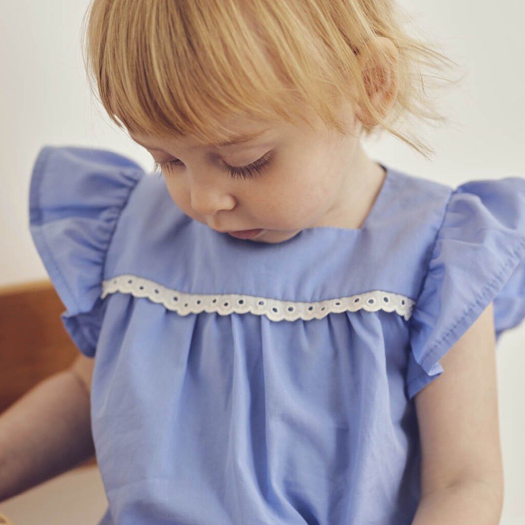 Poplin frill s/s T