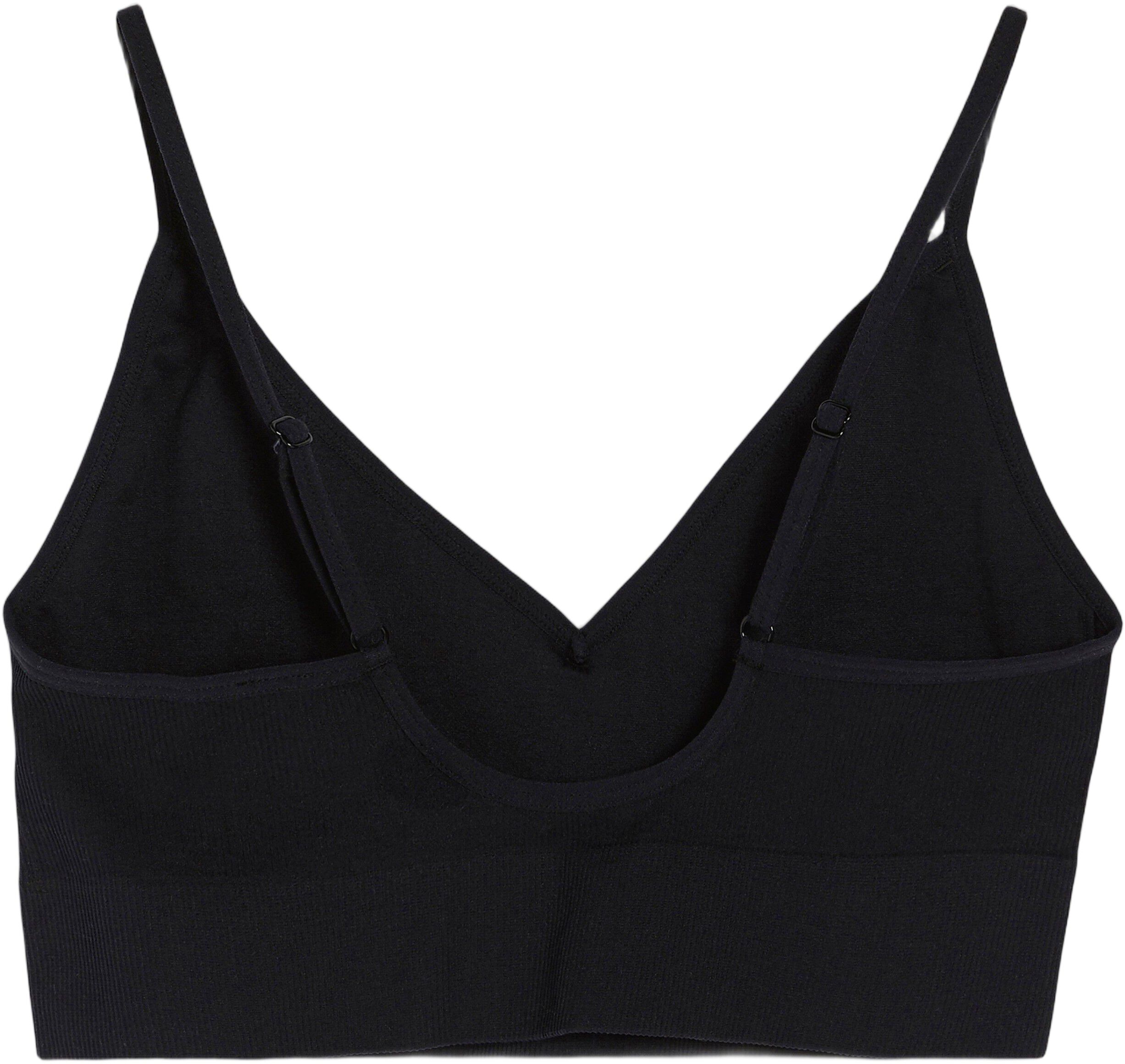 Myk ribbet bh uten s&oslash;mmer med v-ringning