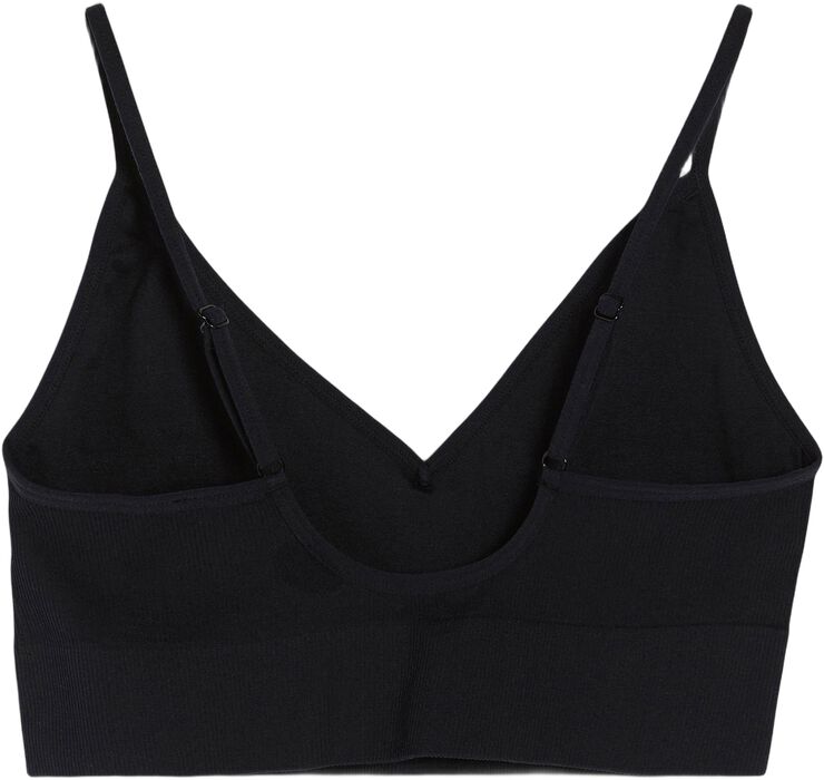 Myk ribbet bh uten sømmer med v-ringning