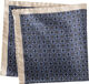 Navy Blue Geometric Silk Pocket Square