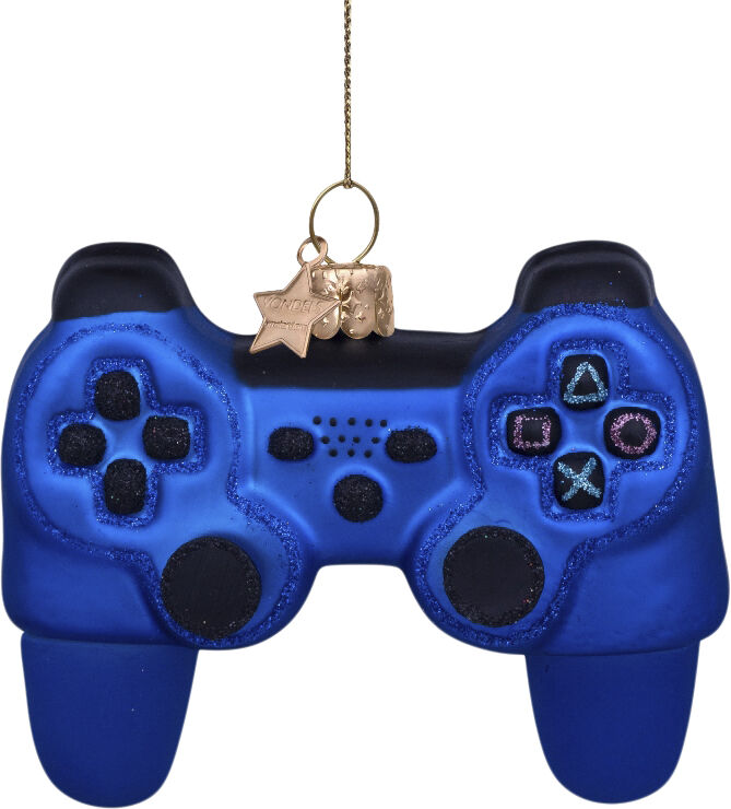 Ornament glass blue matt controller H9cm