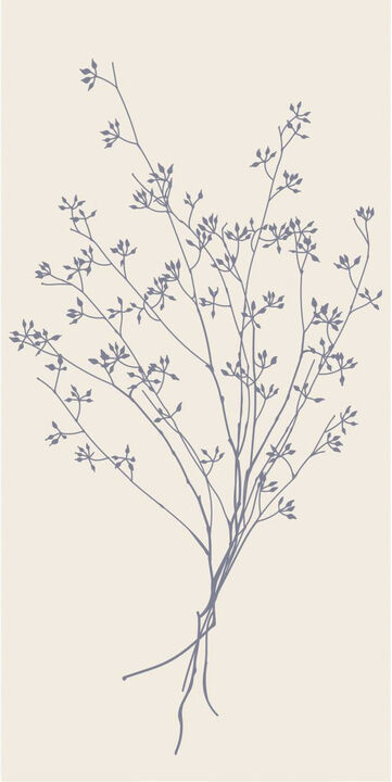 Serviet blå blomstersilhuet 16 stk pr pakke