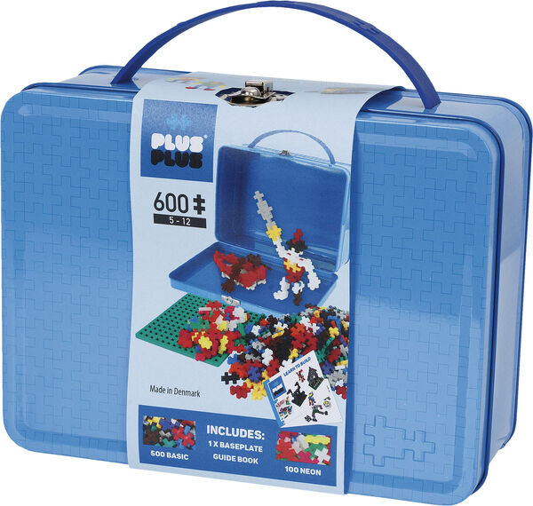 Plus Plus kuffert metal blå