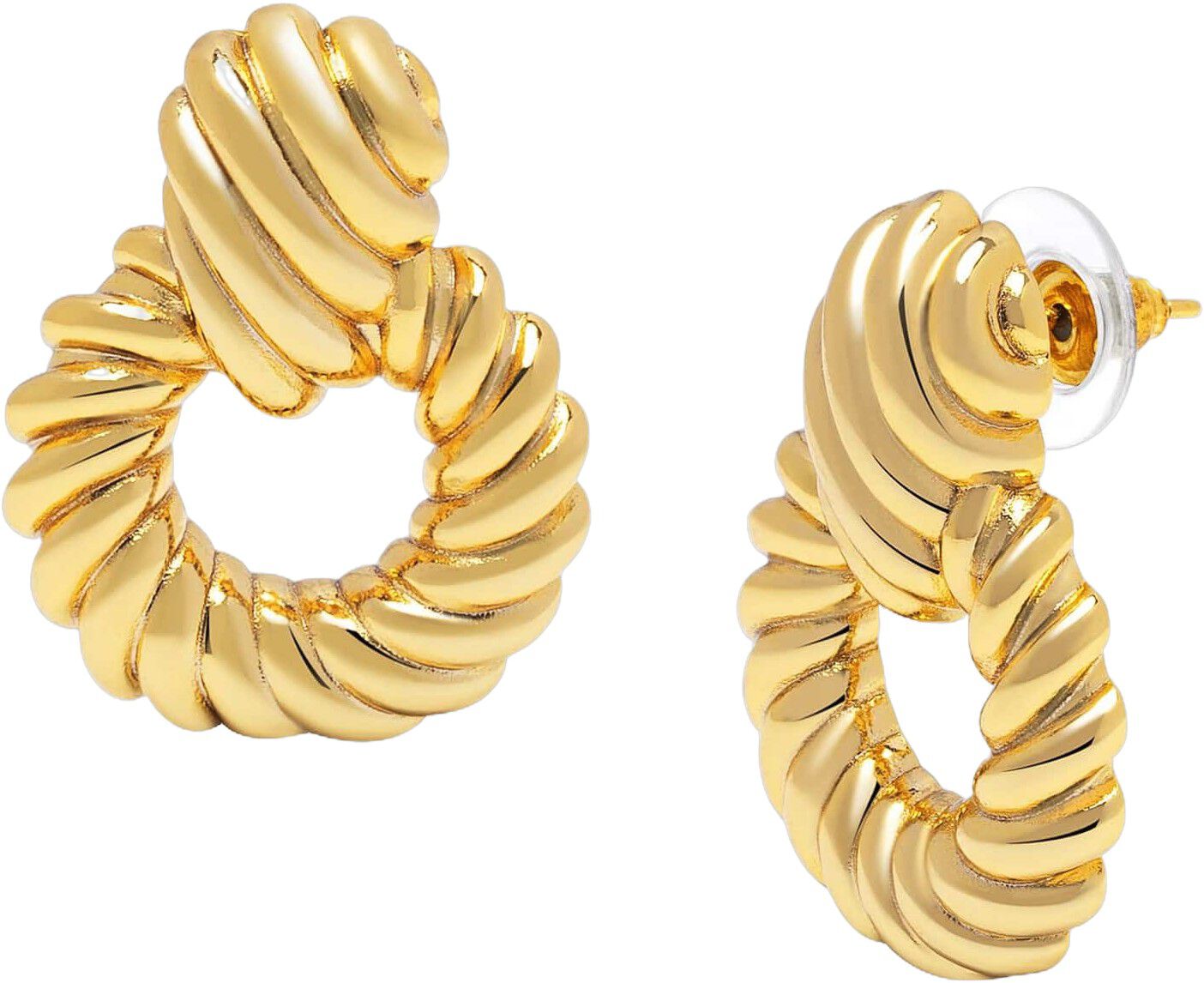 Women's Twisted Rope Earrings in Gold