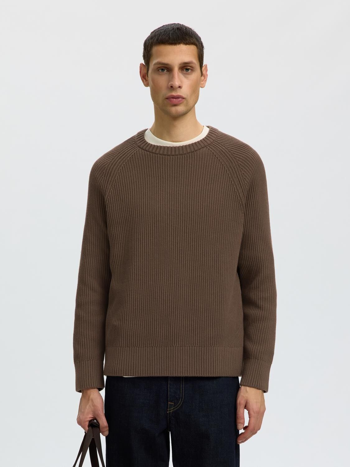 Slmbraun Knit Rlx Rib Crew Neck Noos
