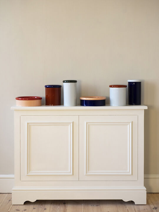 ROD Pot ceramic H175 x Ø153 Dark blue/Terracotta