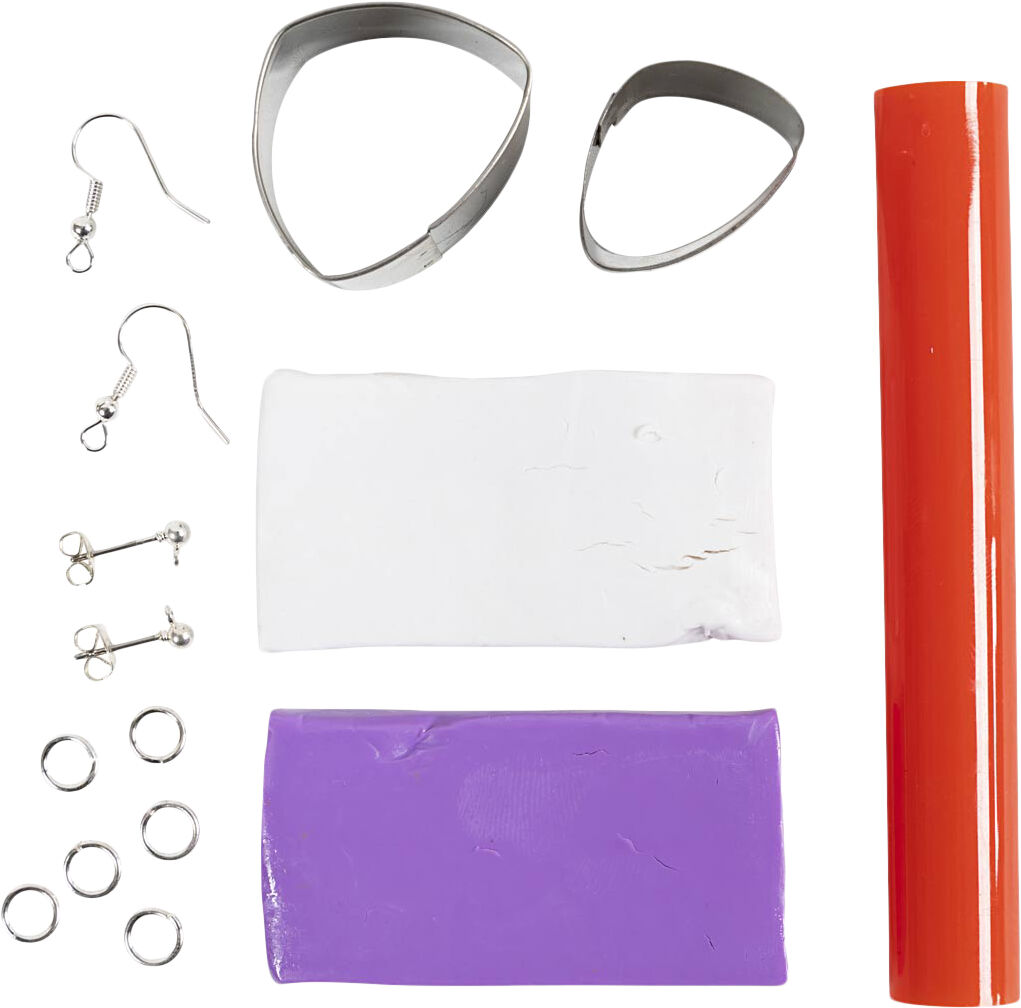 Mini DIY Kit Smykker, Marmorerede &oslash;reringe