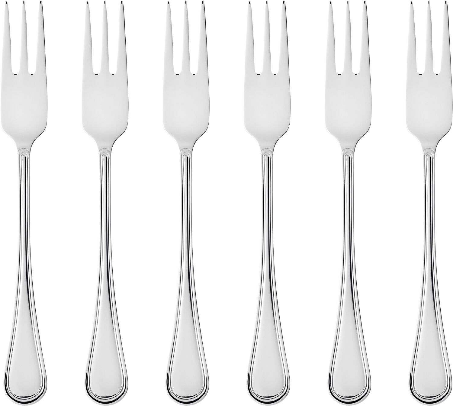 Kakegaffel Oxford 16,2 cm 6 stk. Blankt st&aring;l